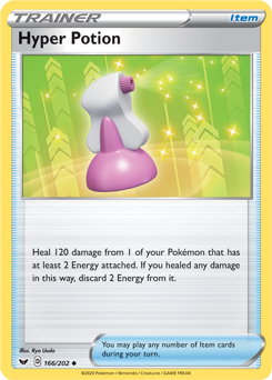 Hyper Potion 166/202 Pokémon card from Sword & Shield for sale at best price