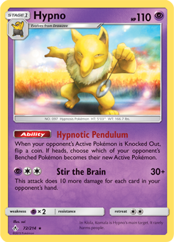 Hypno 72/214 Pokémon card from Unbroken Bonds for sale at best price