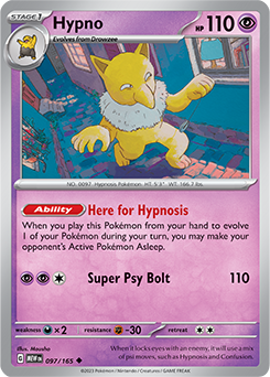 Hypno 97/165 Pokémon card from 151 for sale at best price