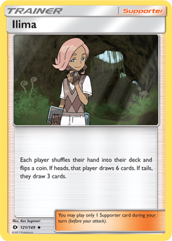 Uncommon Pokémon card Ilima 121/149 from Sun & Moon expansion