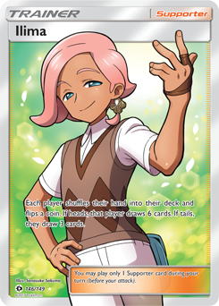Full Art Trainer Pokémon card Ilima 146/149 from Sun & Moon expansion