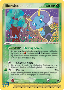 Uncommon Pokémon card Illumise 38/100 from Ex Sandstorm expansion
