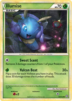 Common Pokémon card Illumise 64/102 from Triumphant expansion