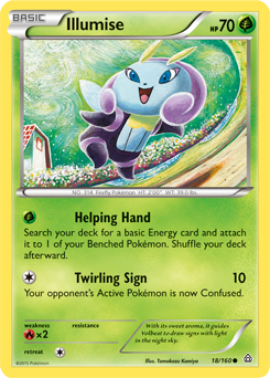 Common Pokémon card Illumise 18/160 from Primal Clash expansion