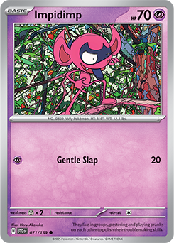 Common Pokémon card Impidimp 71/159 from Journey Together expansion