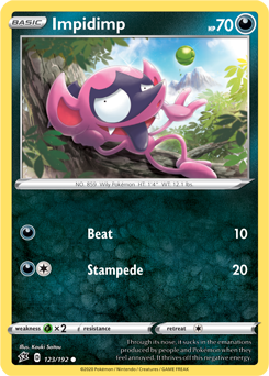 Impidimp 123/192 Pokémon card from Rebel Clash for sale at best price