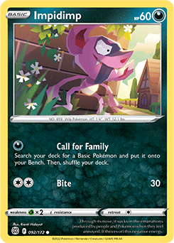 Impidimp 092/172 Pokémon card from Brilliant Stars for sale at best price