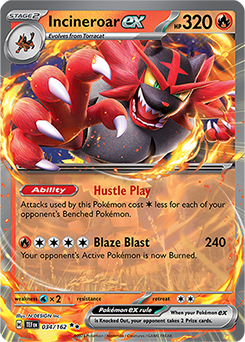Incineroar ex 34/162 Pokémon card from Temporal Forces for sale at best price