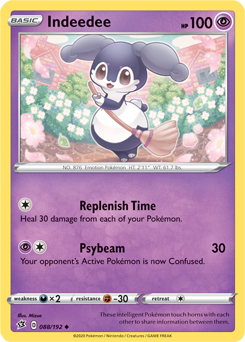 Indeedee 88/192 Pokémon card from Rebel Clash for sale at best price