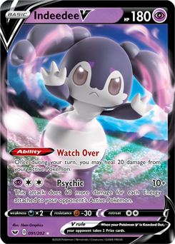 Indeedee V 91/202 Pokémon card from Sword & Shield for sale at best price