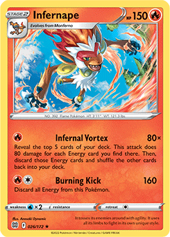 Infernape 026/172 Pokémon card from Brilliant Stars for sale at best price