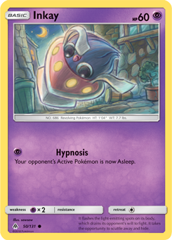 Common Pokémon card Inkay 50/131 from Forbidden Light expansion