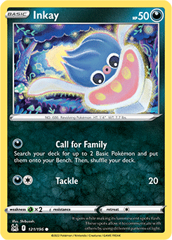 Common Pokémon card Inkay 121/196 from Lost Origin expansion