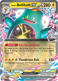 Carte Pokémon Double rare Ampibidou ex de Mashynn 70/217 de la série Héros Transcendants