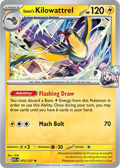 Iono's Kilowattrel 72/217 Pokémon card from Ascended Heroes for sale at best price