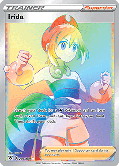Rainbow Trainer Pokémon card Irida 204/189 from Astral Radiance expansion