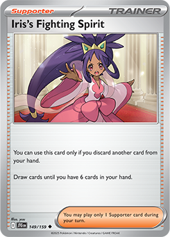 Uncommon Pokémon card Iris's Fighting Spirit 149/159 from Journey Together expansion