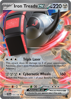 Double rare Pokémon card Iron Treads ex 143/198 from Scarlet & Violet expansion