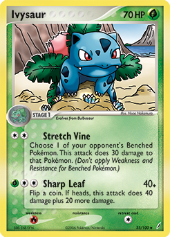 Uncommon Pokémon card Ivysaur 35/100 from Ex Crystal Guardians expansion