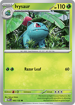Common Pokémon card Ivysaur 2/132 from Mega Evolution expansion