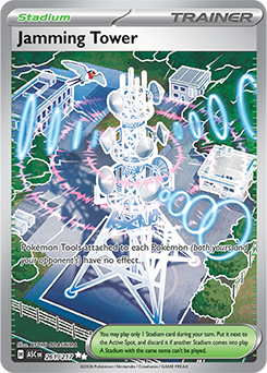 Ultra rare Pokémon card Jamming Tower 261/217 from Ascended Heroes expansion