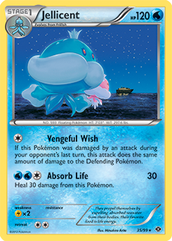 Rare Pokémon card Jellicent 35/99 from Next Destinies expansion