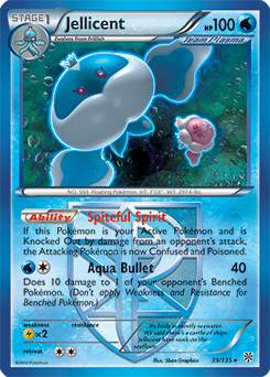 Rare Pokémon card Jellicent 39/135 from Plasma Storm expansion