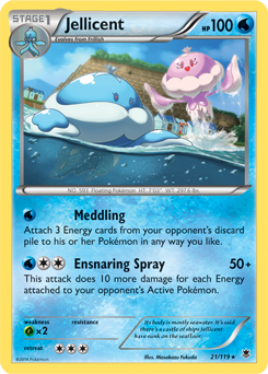 Rare Pokémon card Jellicent 21/119 from Phantom Forces expansion