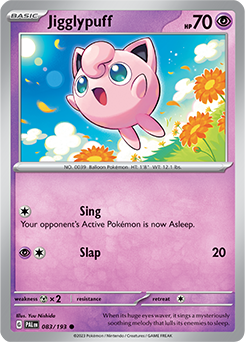Common Pokémon card Jigglypuff 083/193 from Paldea Evolved expansion