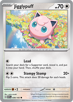 Common Pokémon card Jigglypuff 39/165 from 151 expansion