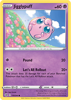 Common Pokémon card Jigglypuff 110/264 from Fusion Strike expansion