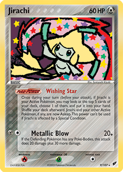 Carte Pokémon Holographique Rare Jirachi 9/107 de la série Ex Deoxys