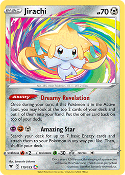 Amazing Rare Pokémon card Jirachi 119/185 from Vivid Voltage expansion