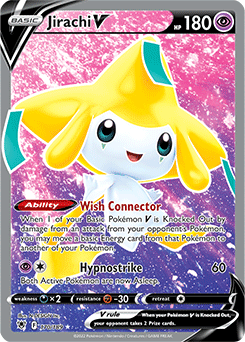 Full Art V Pokémon card Jirachi V 170/189 from Astral Radiance expansion
