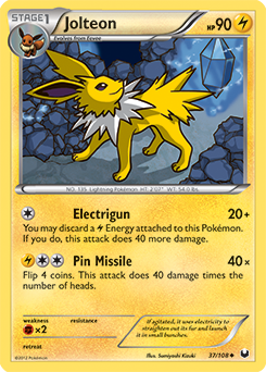 Jolteon 37/108 Pokémon card from Dark Explorers for sale at best price