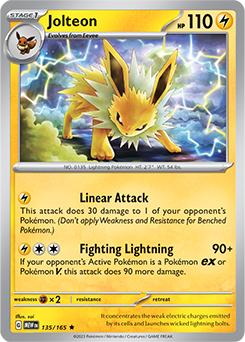 Jolteon 135/165 Pokémon card from 151 for sale at best price