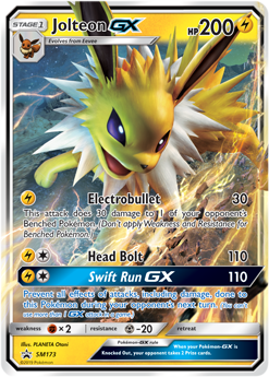Promo Pokémon card Jolteon GX SM173 from Sun and Moon Promos expansion