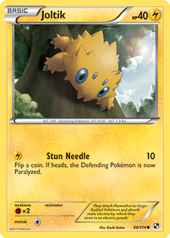 Common Pokémon card Joltik 44/114 from Black & White expansion