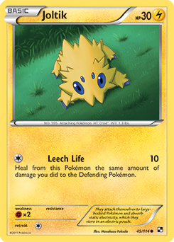 Common Pokémon card Joltik 45/114 from Black & White expansion