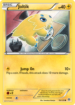 Common Pokémon card Joltik 50/135 from Plasma Storm expansion