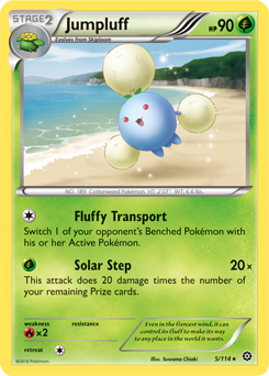 Rare Pokémon card Jumpluff 5/114 from Steam Siege expansion