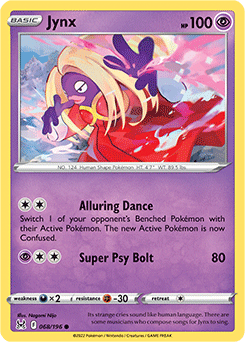 Common Pokémon card Jynx 068/196 from Lost Origin expansion