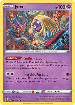 Uncommon Pokémon card Jynx 062/195 from Silver Tempest expansion