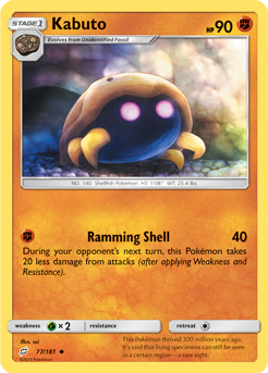 Kabuto 77/181 Pokémon card from Team Up for sale at best price