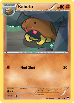 Uncommon Pokémon card Kabuto 38/124 from Fates Collide expansion
