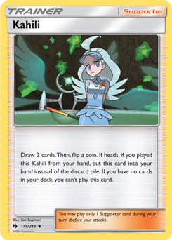 Uncommon Pokémon card Kahili 179/214 from Lost Thunder expansion