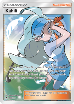 Full Art Trainer Pokémon card Kahili 210/214 from Lost Thunder expansion