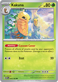 Common Pokémon card Kakuna 14/165 from 151 expansion