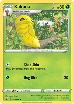 Uncommon Pokémon card Kakuna 002/185 from Vivid Voltage expansion