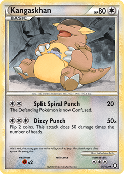 Uncommon Pokémon card Kangaskhan 36/102 from Triumphant expansion